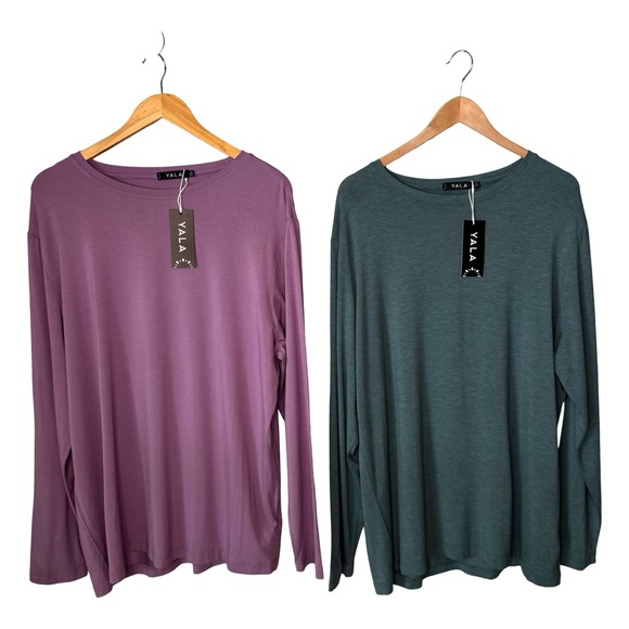NWT Bundle YALA Men’s Jonah Long Sleeve Bamboo Crew Tee Shirt - Picture 1 of 15